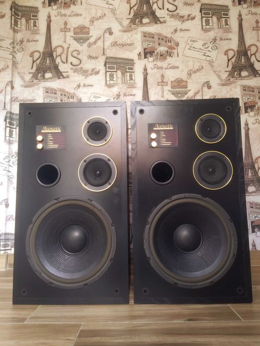 Колонки Acoustic 2x250Вт. НЧ-12"/ Чуйка-95Дб. Усилитель Onkyo Pioneer