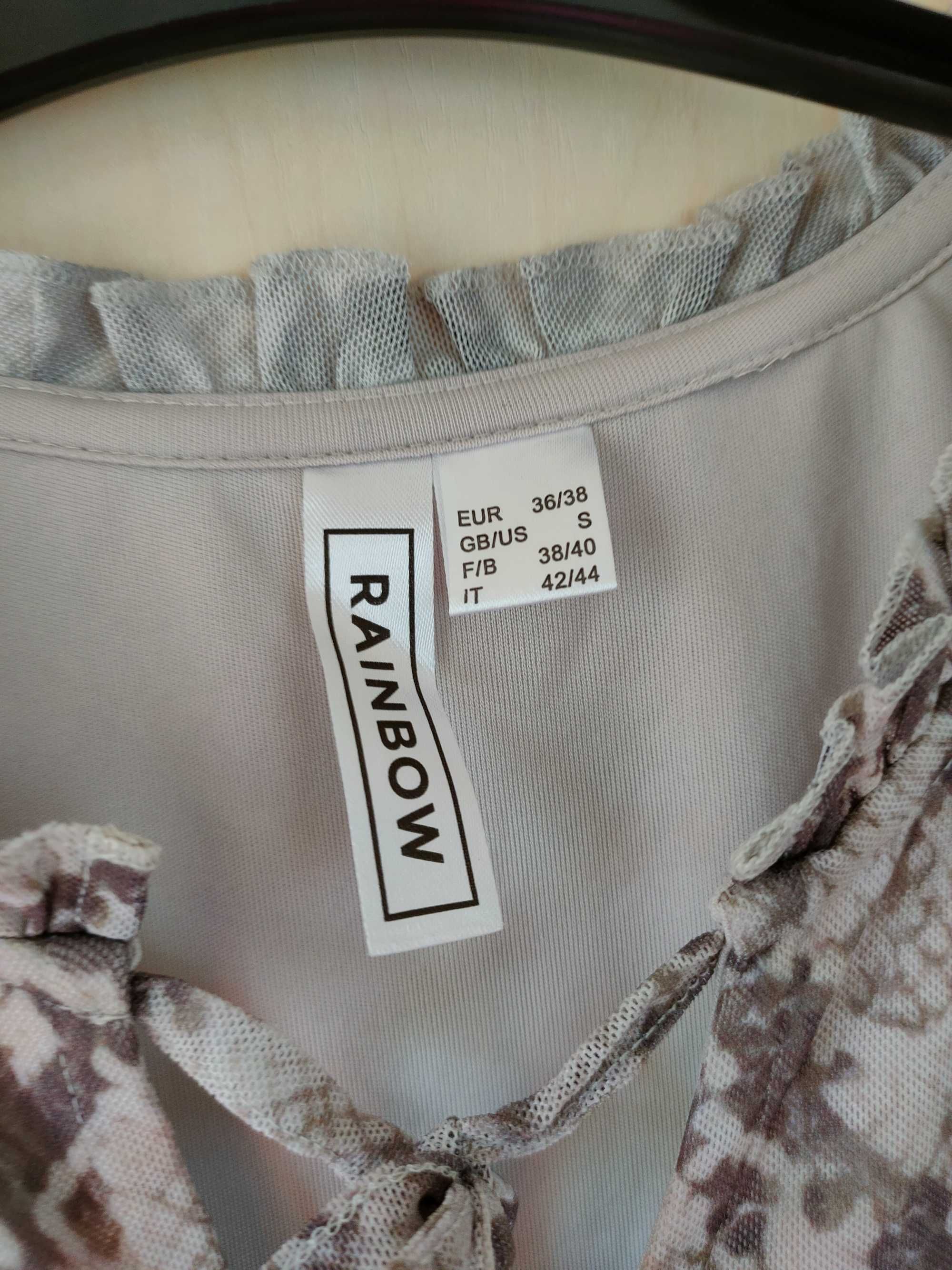 NOWA, beżowa, szyfonowa sukienka r. 36/38, Bodyflirt (Bonprix)