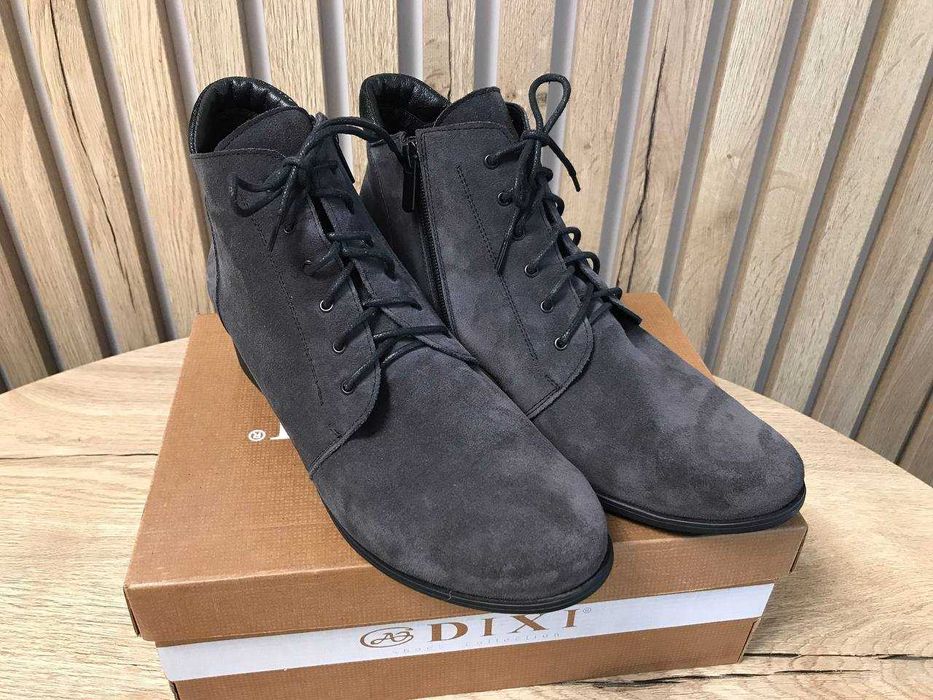 Ботинки женские натуральный замш тёмно-серые DIXI размер 41 бу