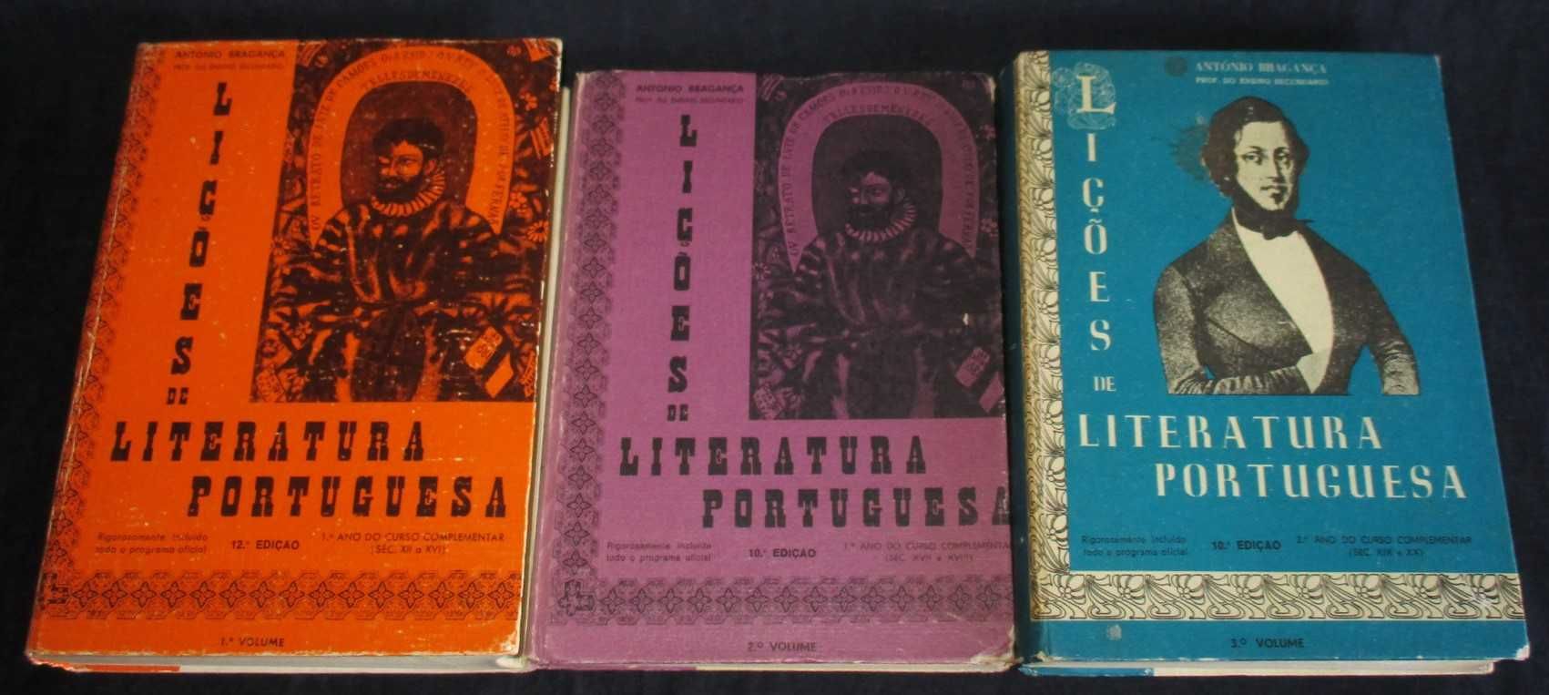 Livro Lições de Literatura Portuguesa António Bragança 3 Volumes