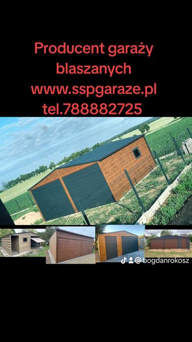 Garaże blaszane drewnopodobne lub w kolorze, Producent, każdy wymiar