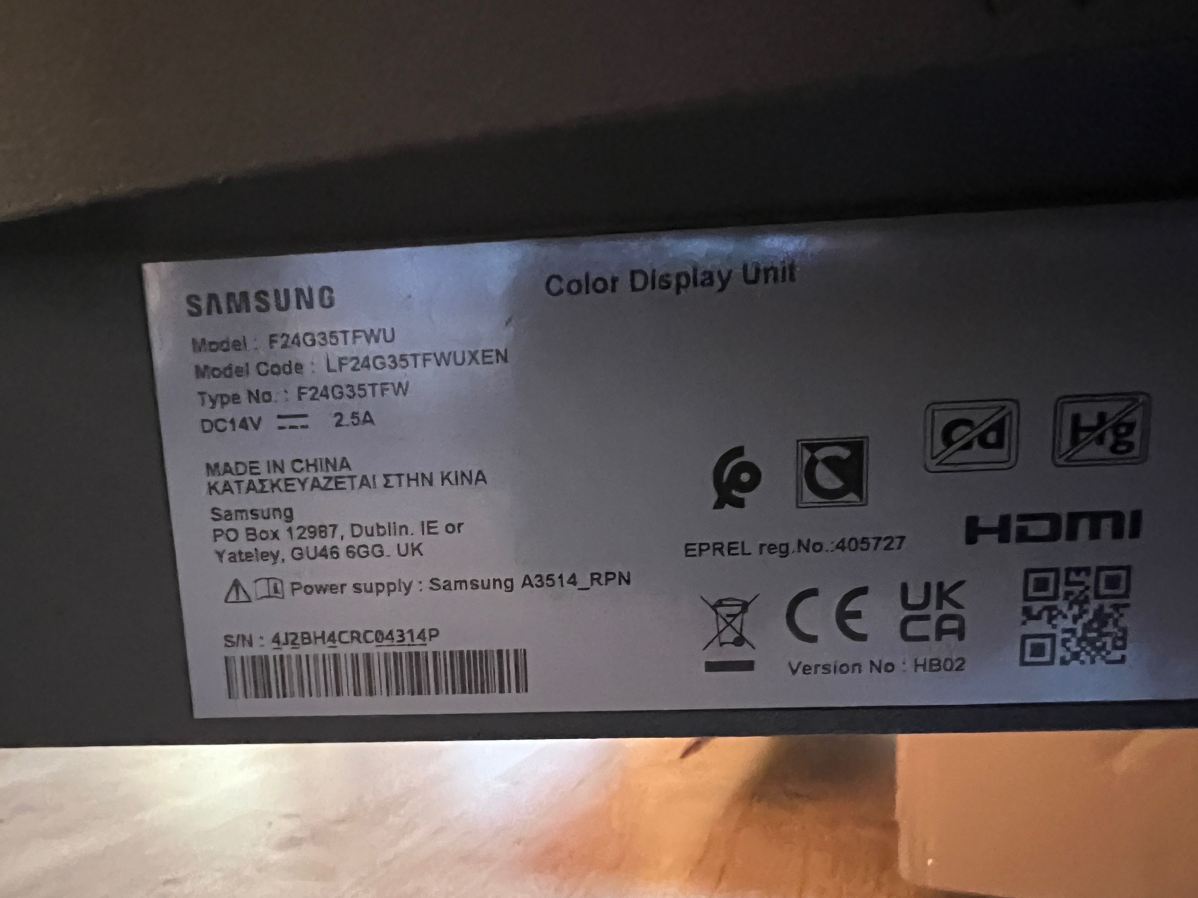 monitor Samsung f24g35tfwu