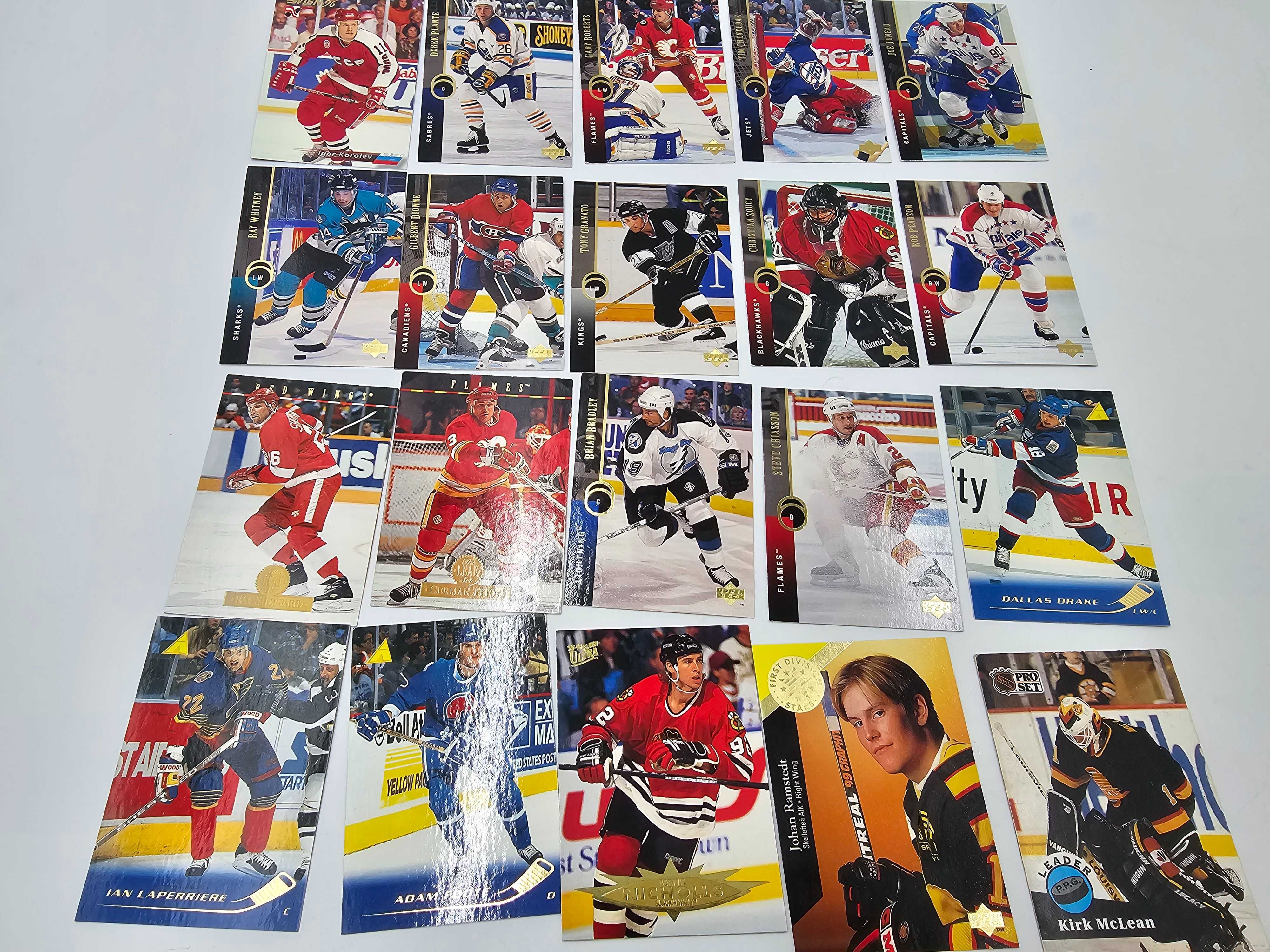 Karty Hokejowe NHL zestaw 20 szt. z 1994 r.
