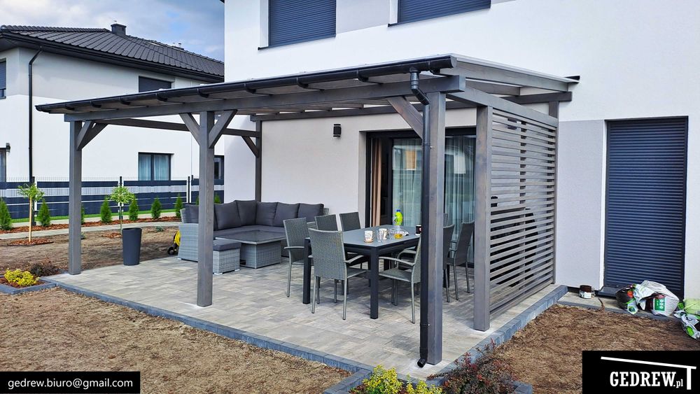 zadaszenie tarasu tarasowe zadaszenie nad tarasem patio pergola 6,3x4m