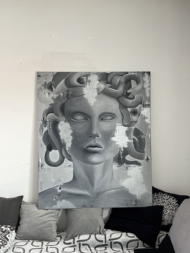 Obraz ręcznie malowany medusa