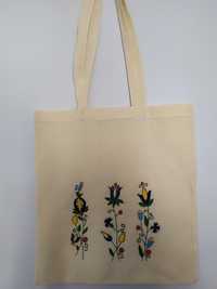 Ręcznie haftowana torba z kaszubskim wzorem - nr 10