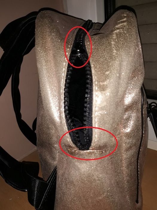 Reserved złoty/różowy plecak