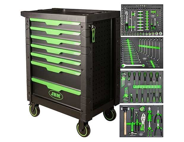Carro Ferramenta 7 Gavetas Verde 172 Peças | JBM 54389