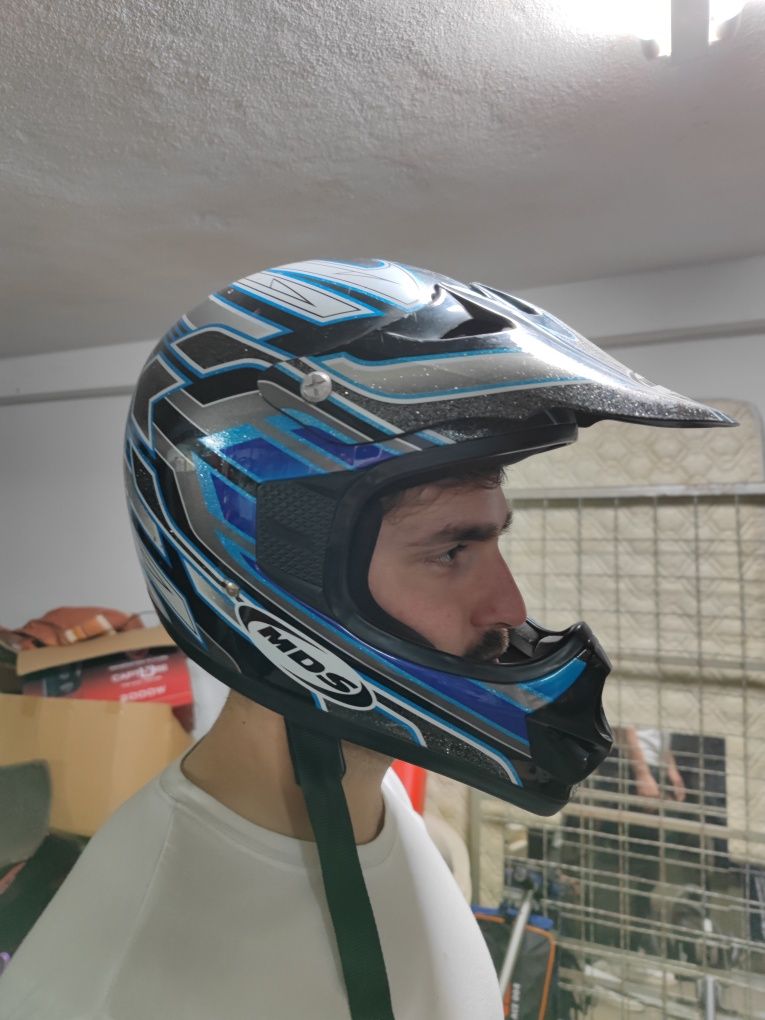 Cacete azul mds motocross