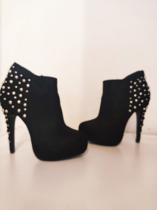 Atmosphere szpilki botki nowe 36 czarne cekiny buty damskie