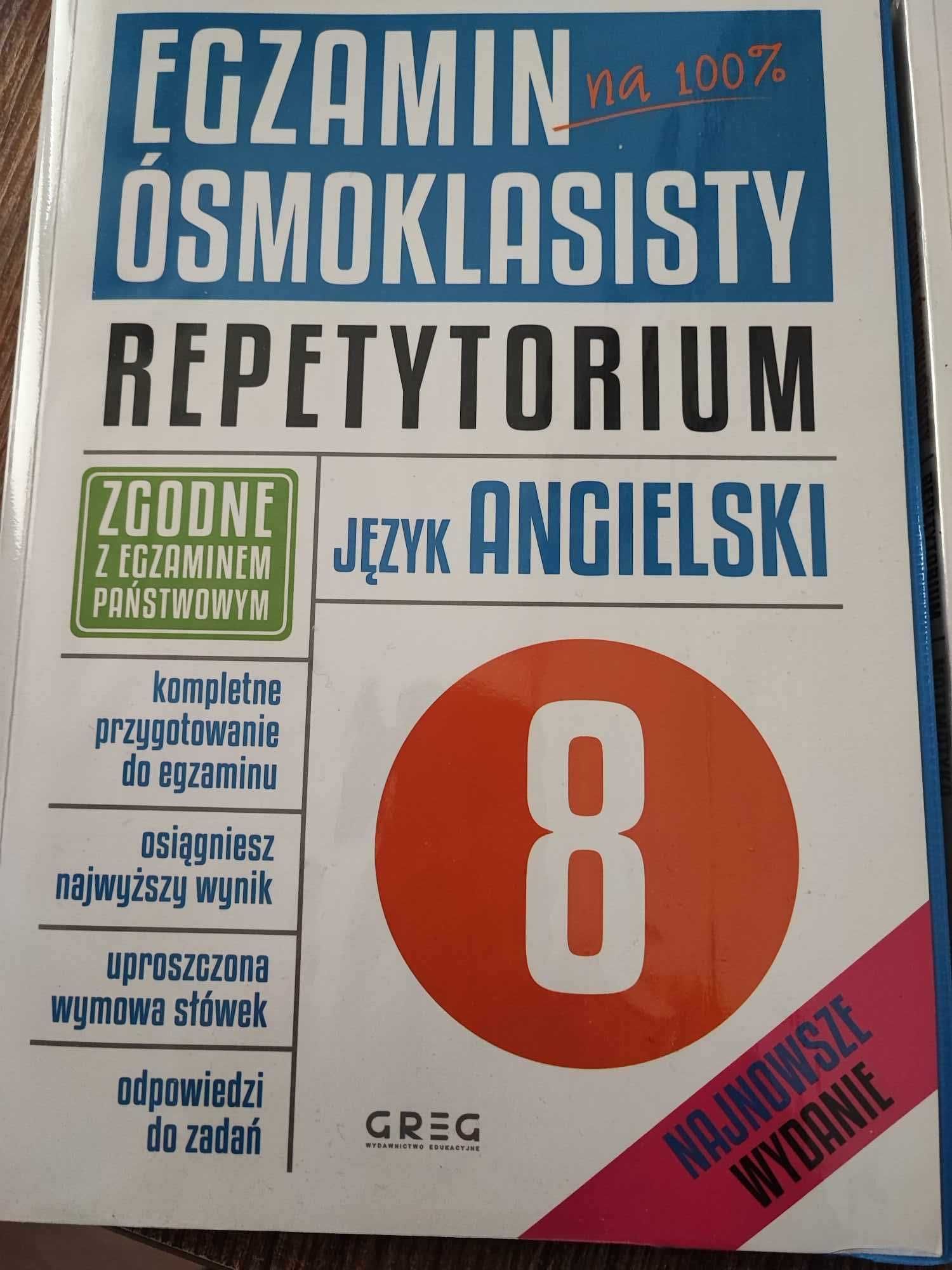 Repetytorium egzamin ósmoklasisty 8 angielski polski matematyka NOWE