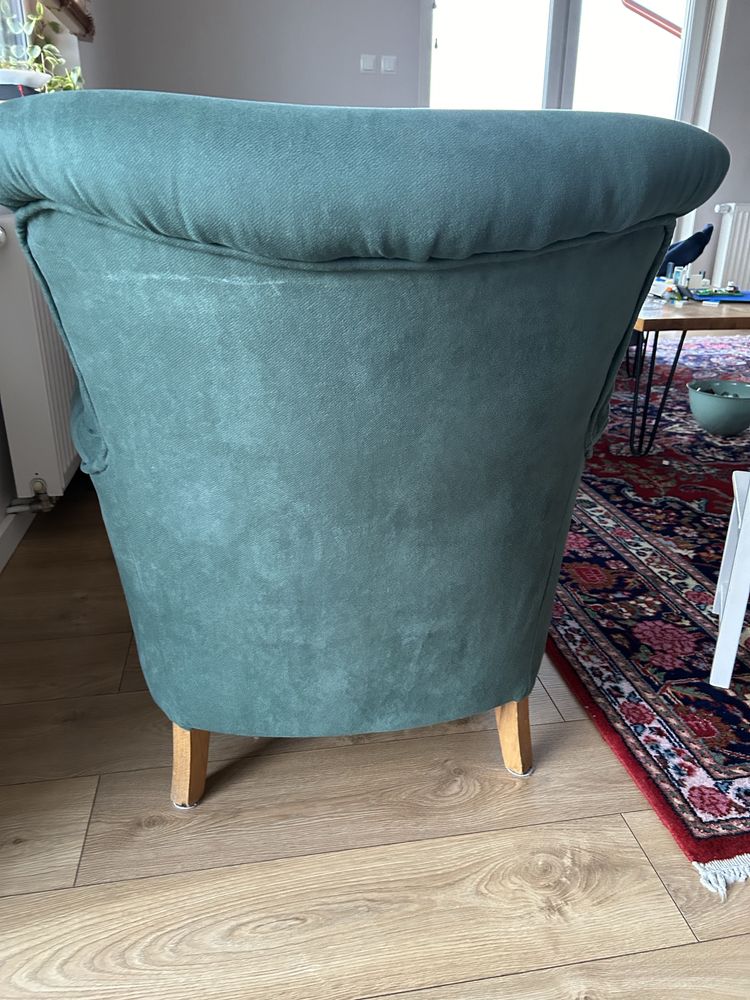 Fotel zielony retro