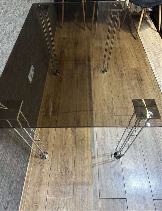 Стіл скляний 80х120