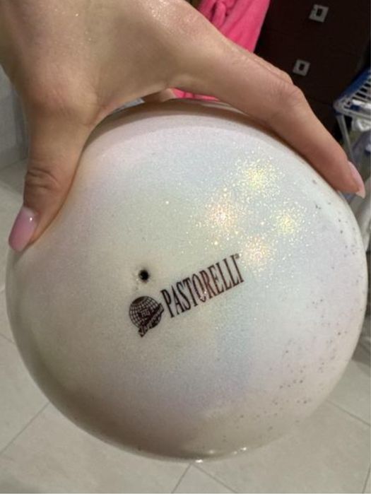 Мяч для гимнастики generation glitter pastorelli, 18 см (bianca)