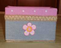 Caixa decorativa e de arrumação flor rosa (NOVA)