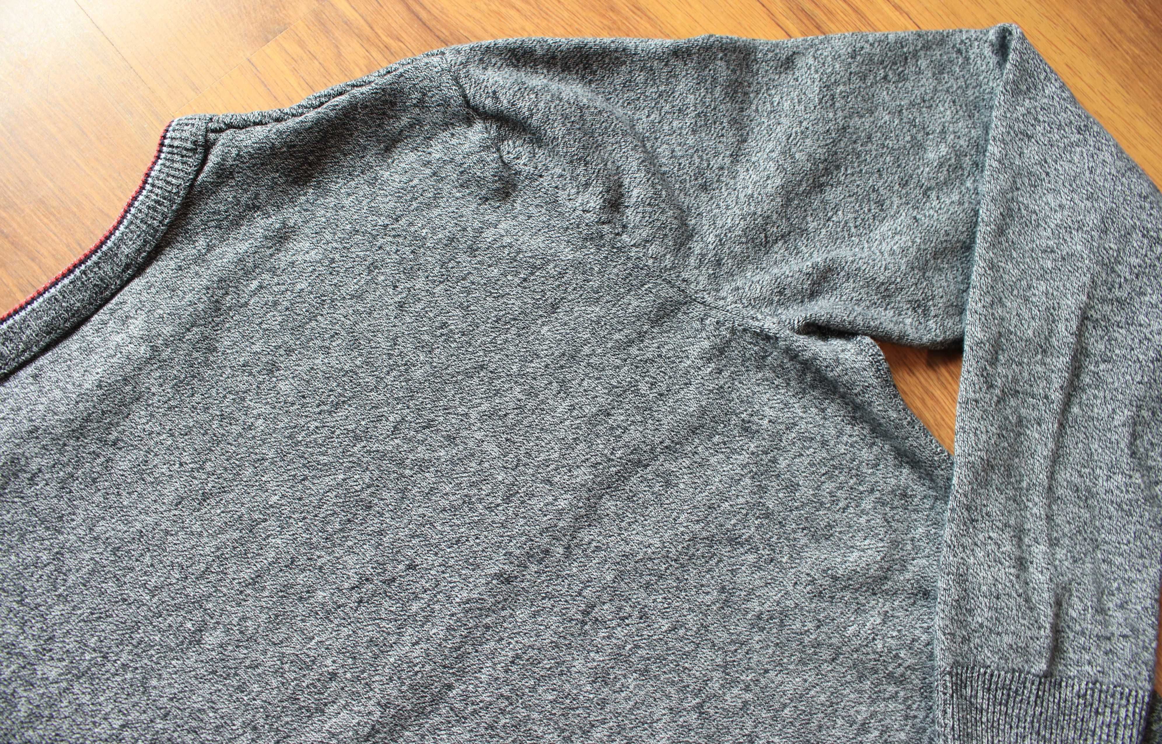 Sweter Jack and Jones r. S szary bawełniany męski dł. rękaw