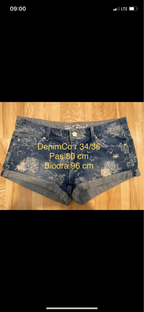 Denim Co 34 / 36 damskie szorty krótkie spodenki jeansowe dżinsowe