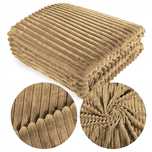 Koc 160x200 Mikrofibra Tłoczona ARDEA Pasy Jednolity Pled Narzuta