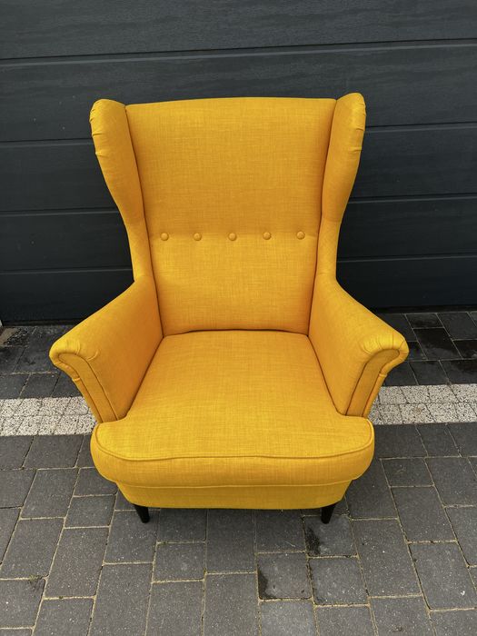Fotel uszak Ikea żółty / musztardowy wyprany, mozliwy transport