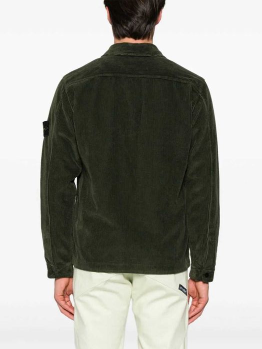 Сорочка STONE ISLAND 11604 Organic Cotton Corduroy Overshirt Green