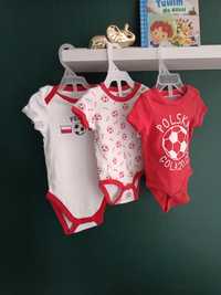 Zestaw małego kibica Body niemowlęce Polska Czerwono białe C&A i SoCut