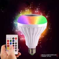 Лампа светодиодная  с Bluetooth колонкой, E27, RGB