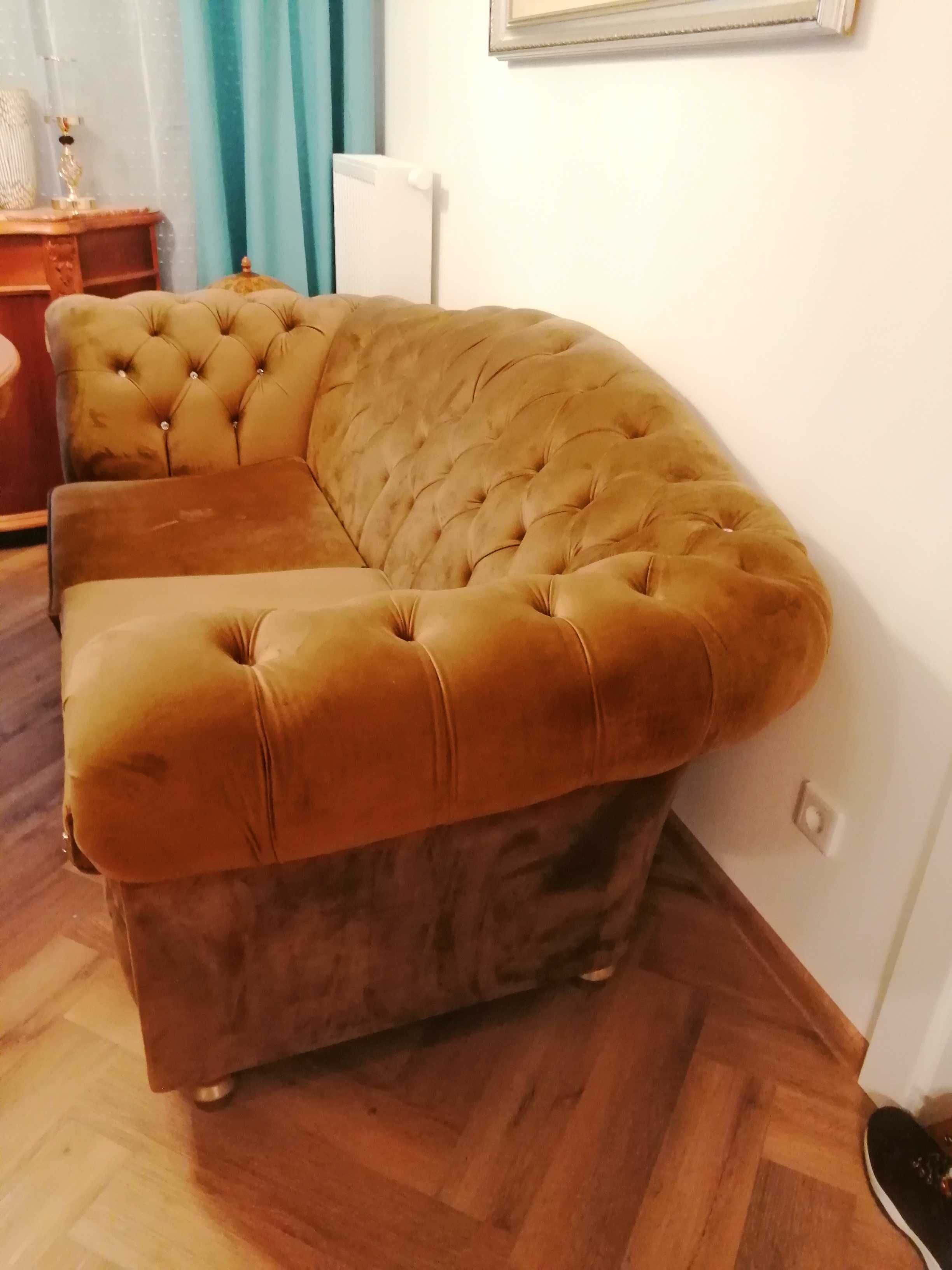 Sofa pikowana kryształki Swarovski'ego