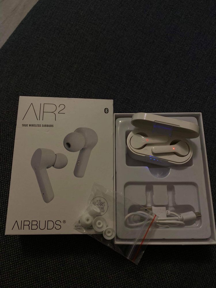 Air 2 Airbuds białe słuchawki bezprzewodowe