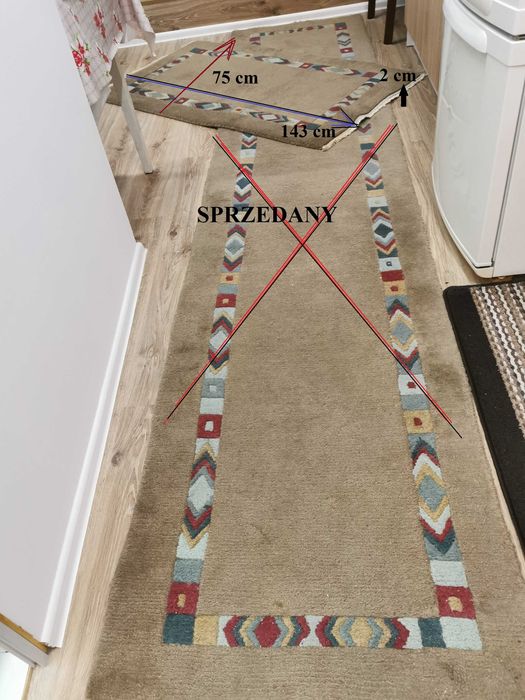 Chodnik dywanowy wełniany  gruby patrz opis