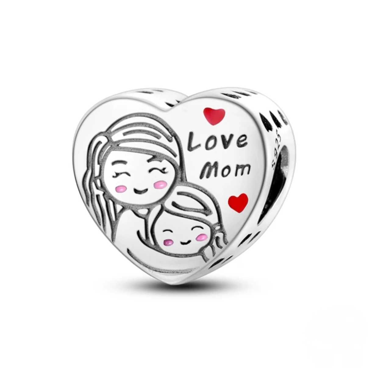 Wisiorek Charms Love Mom Miłość do Matki Kocham Cię Mamo