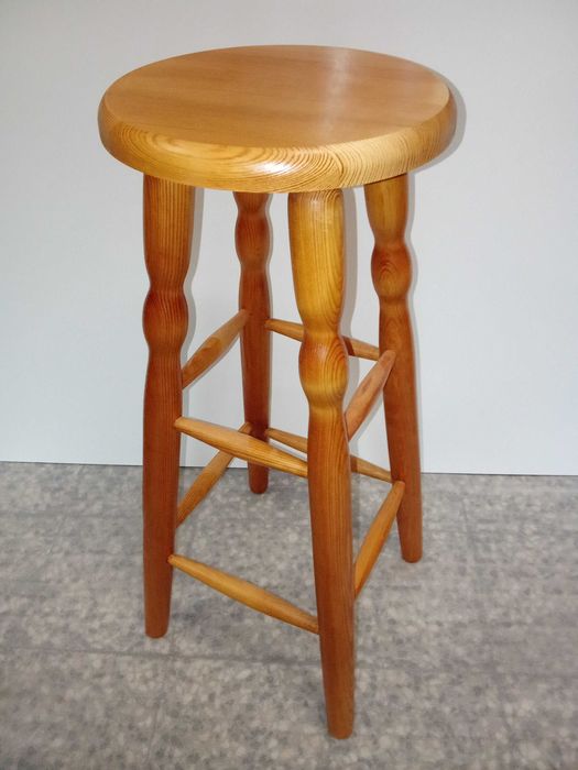 Taboret drewniany sosnowy 80 cm Barowy PRODUCENT MEBLI