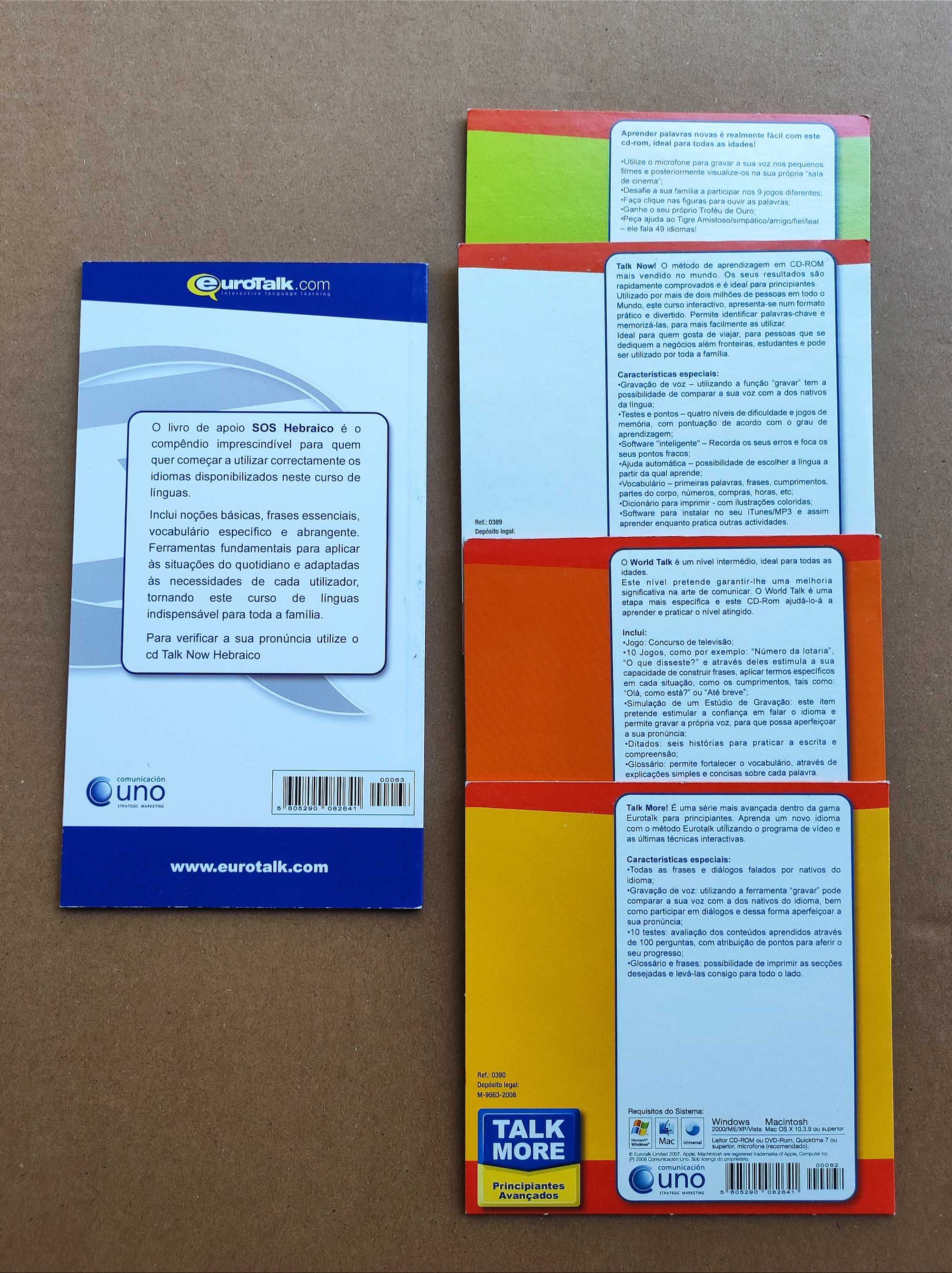 Curso línguas Hebraico 4 CDs + 1 livro (EuroTalk)