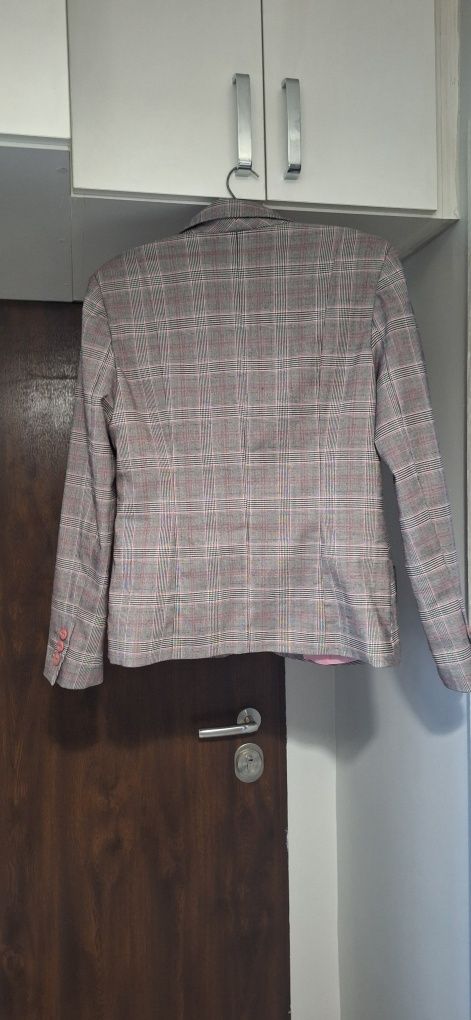 Żakiet szary w kratkę Authentic marynarka rozm.38