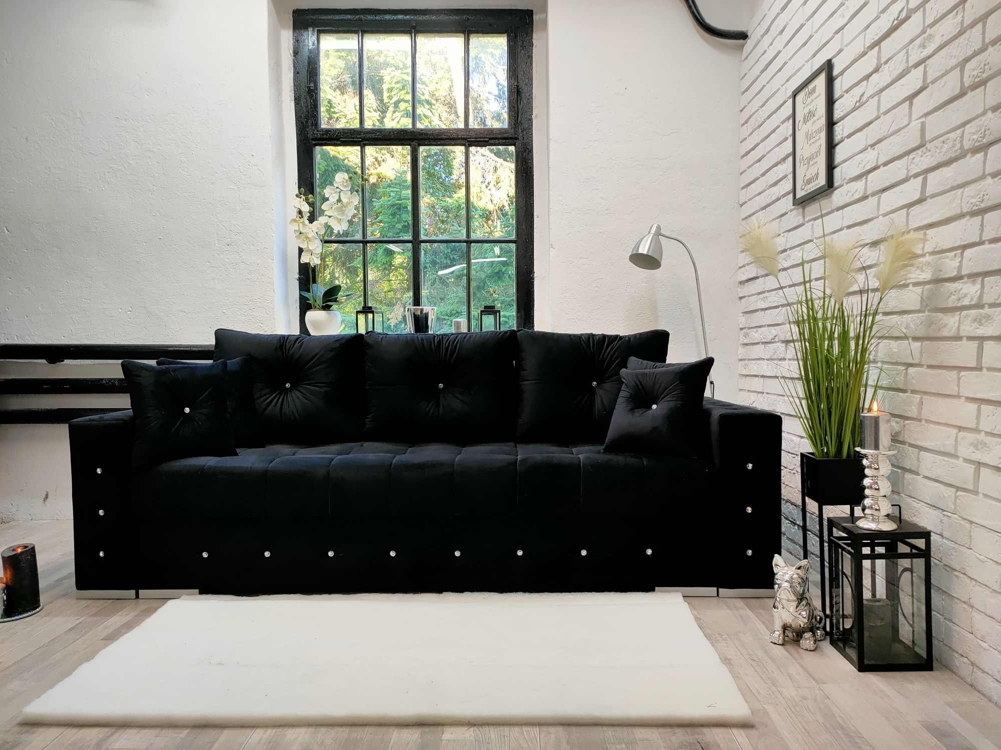 Sofa Samara glamour welur, sprężyny