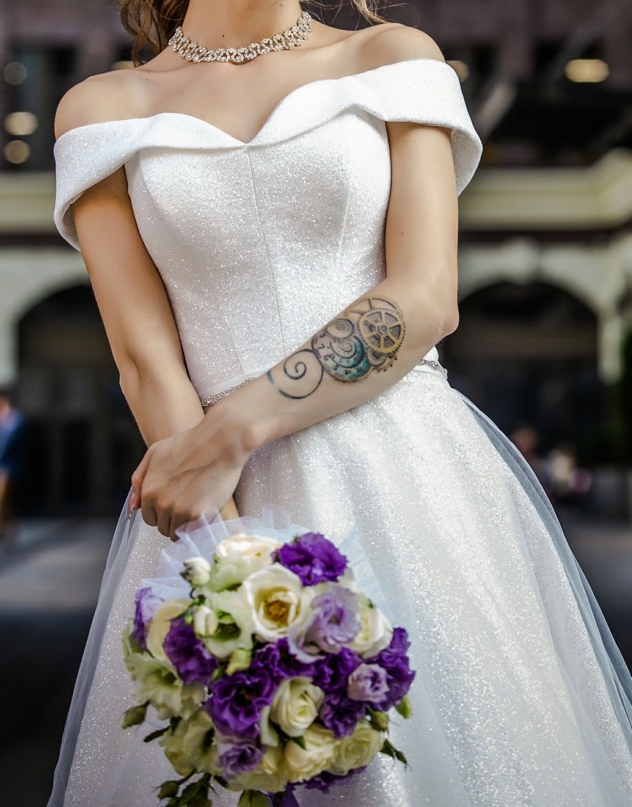 Свадебное платье с блёстками