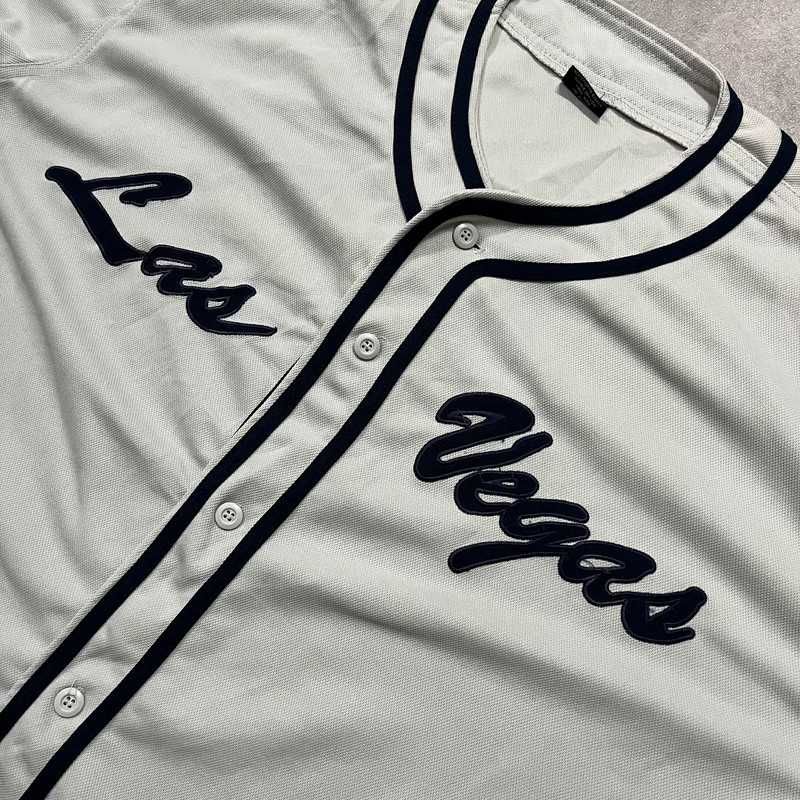 Vintage Koszulka Las Vegas Spellout Jersey Haft Rap Y2K Retro Baggy