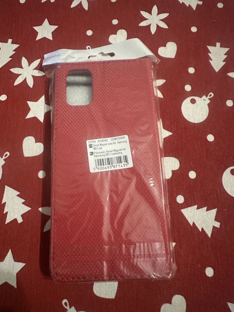 Etui z klapką do Samsung Galaxy M51 1 czerwony