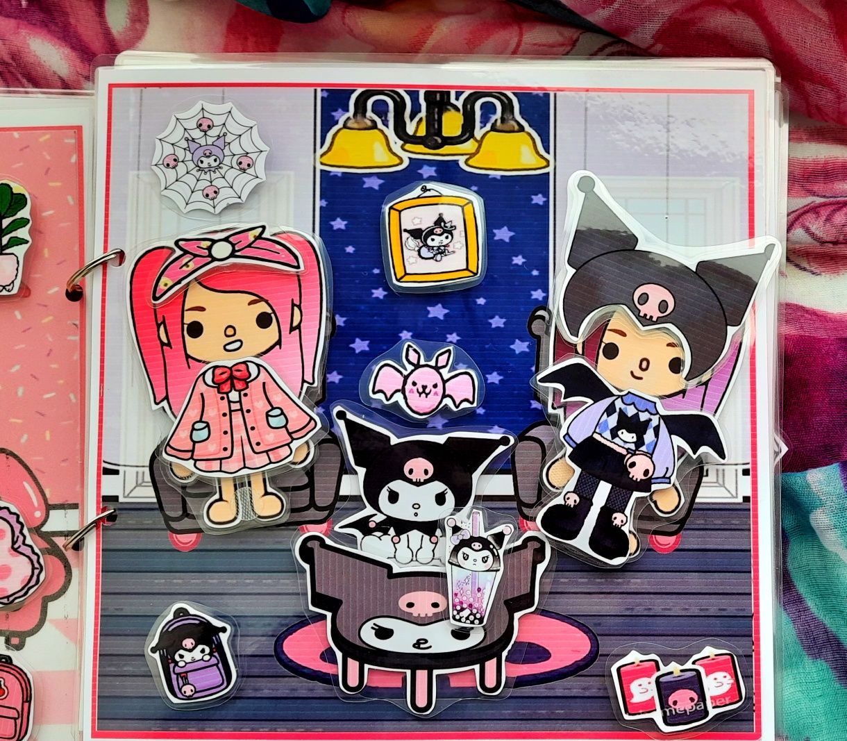 Тока бока Куромі і Мелоді гра на липучках ігри альбом книжка Kuromi