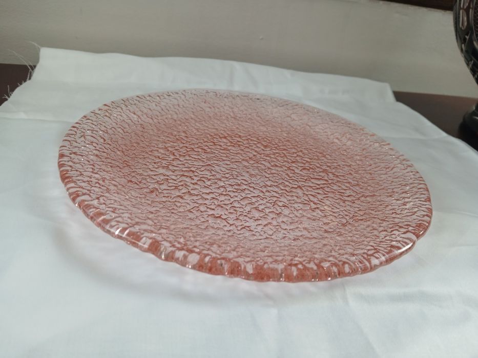 Ząbkowice PRL rozalinowy talerz Sahara 21 cm