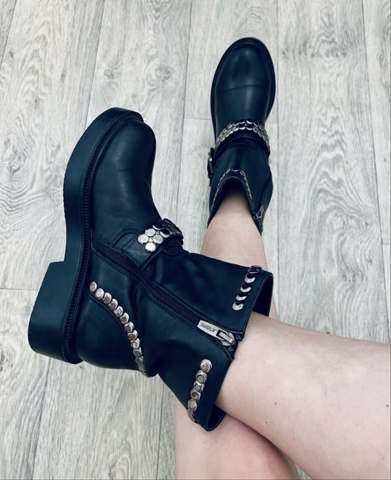 Ботинки челси броги мюли сапоги zara attizzare цепь кожа натуральная