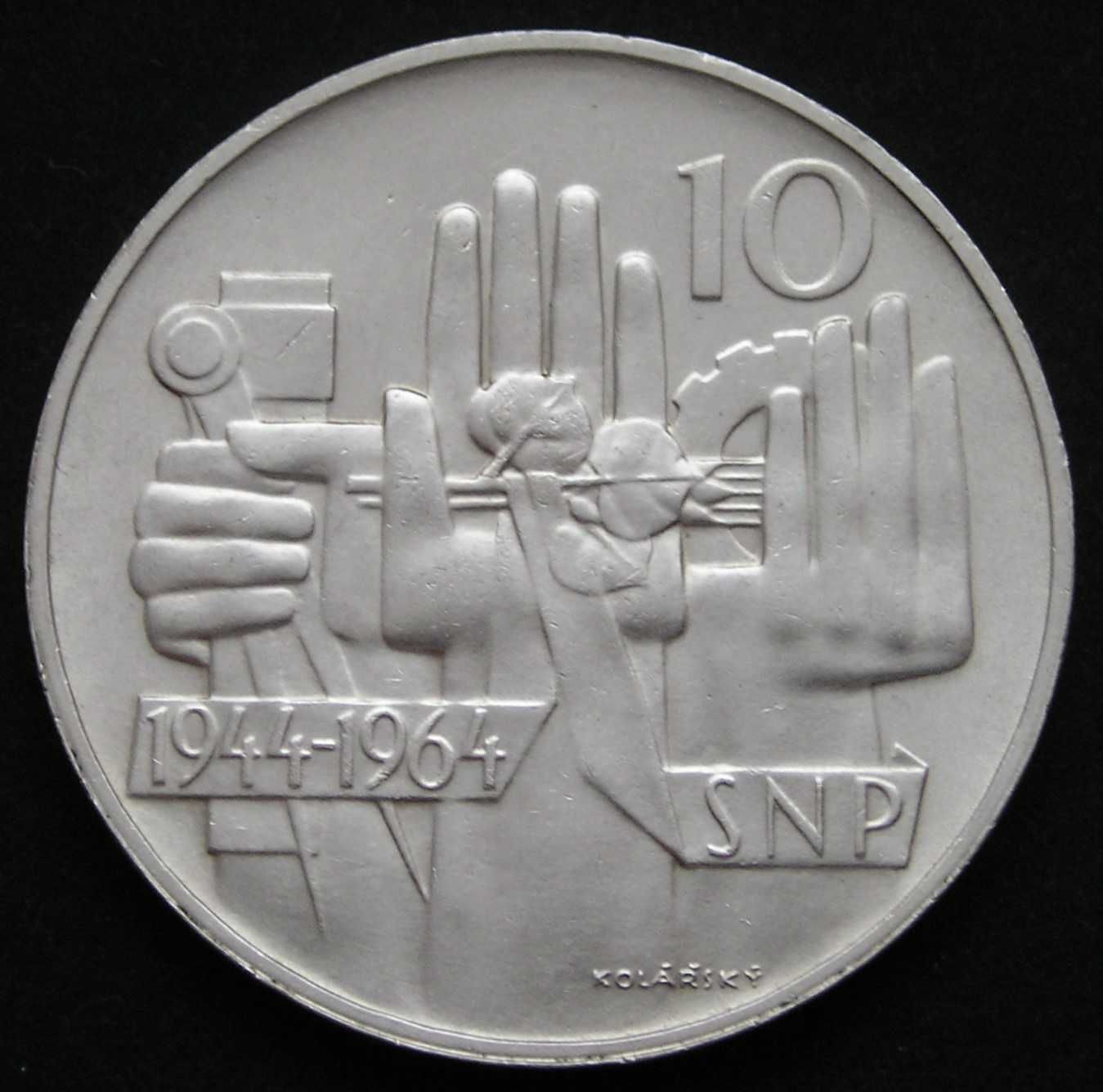 Czechosłowacja 10 koron 1964 - SNP - srebro