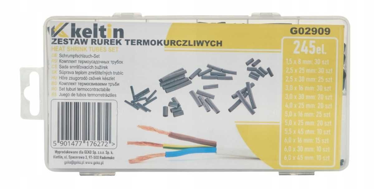 Кембрик термозбіжний, термоусадочні трубки 245шт G02909