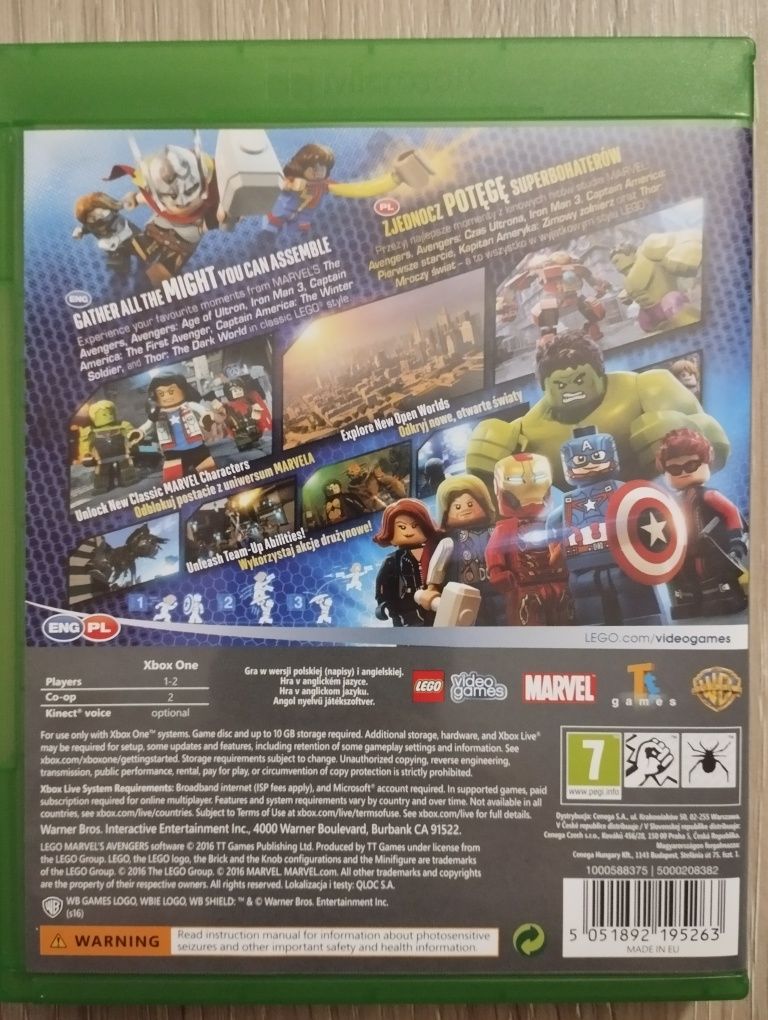 LEGO MARVEL AVENGERS Xbox one Wersja PL pudełkowa