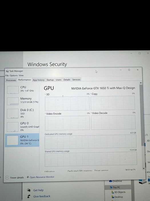 Laptop Lenovo Thinkpad X1 Extreme Gen 3 Intel Core i7 32 GB / 1TB / 4k