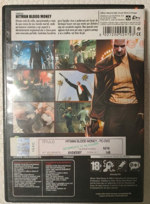 Hitman -Blood Money- Jogo PC DVD