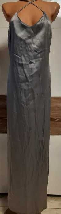 Srebrna sukienka maxi rozmiar 42