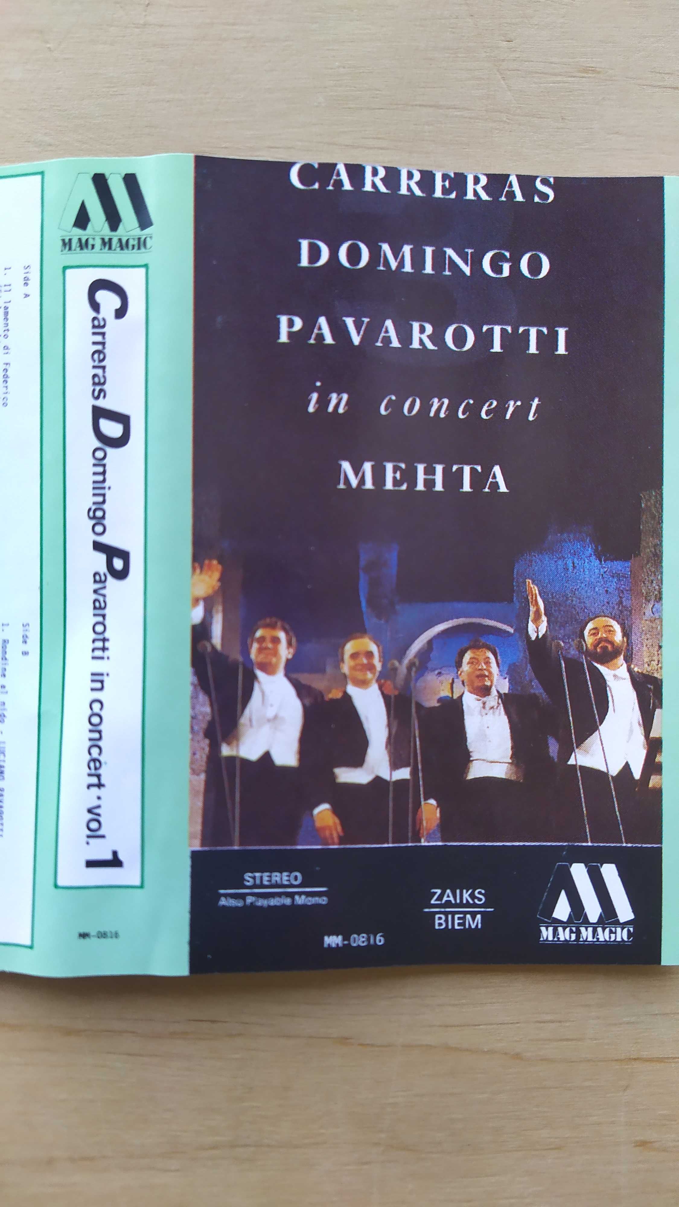 Carreras Domingo Pavarotti in contcert Mehta kaseta MC