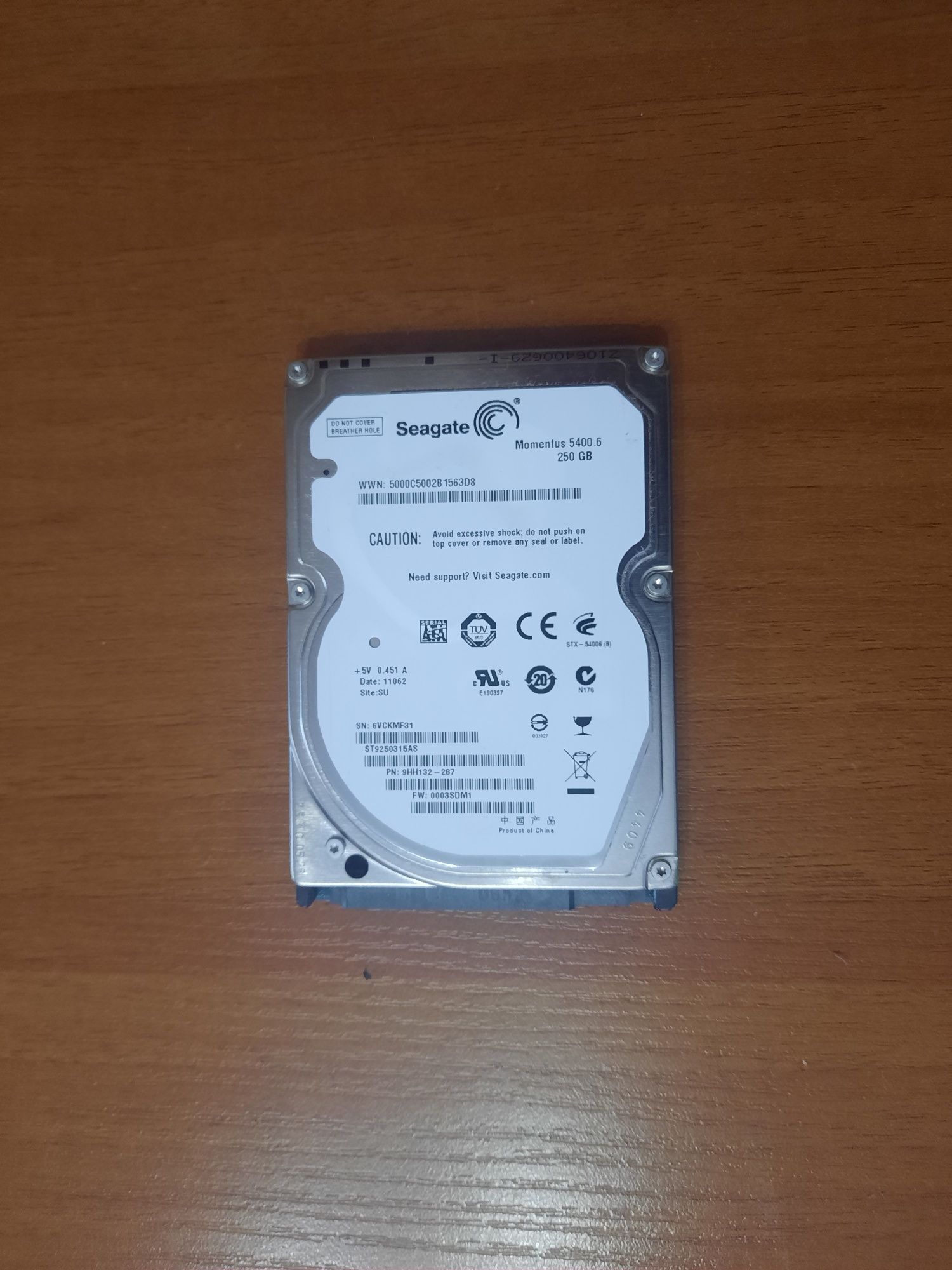 Жорсткий диск Hdd Робочий Sata 250 GB./ 2.5"