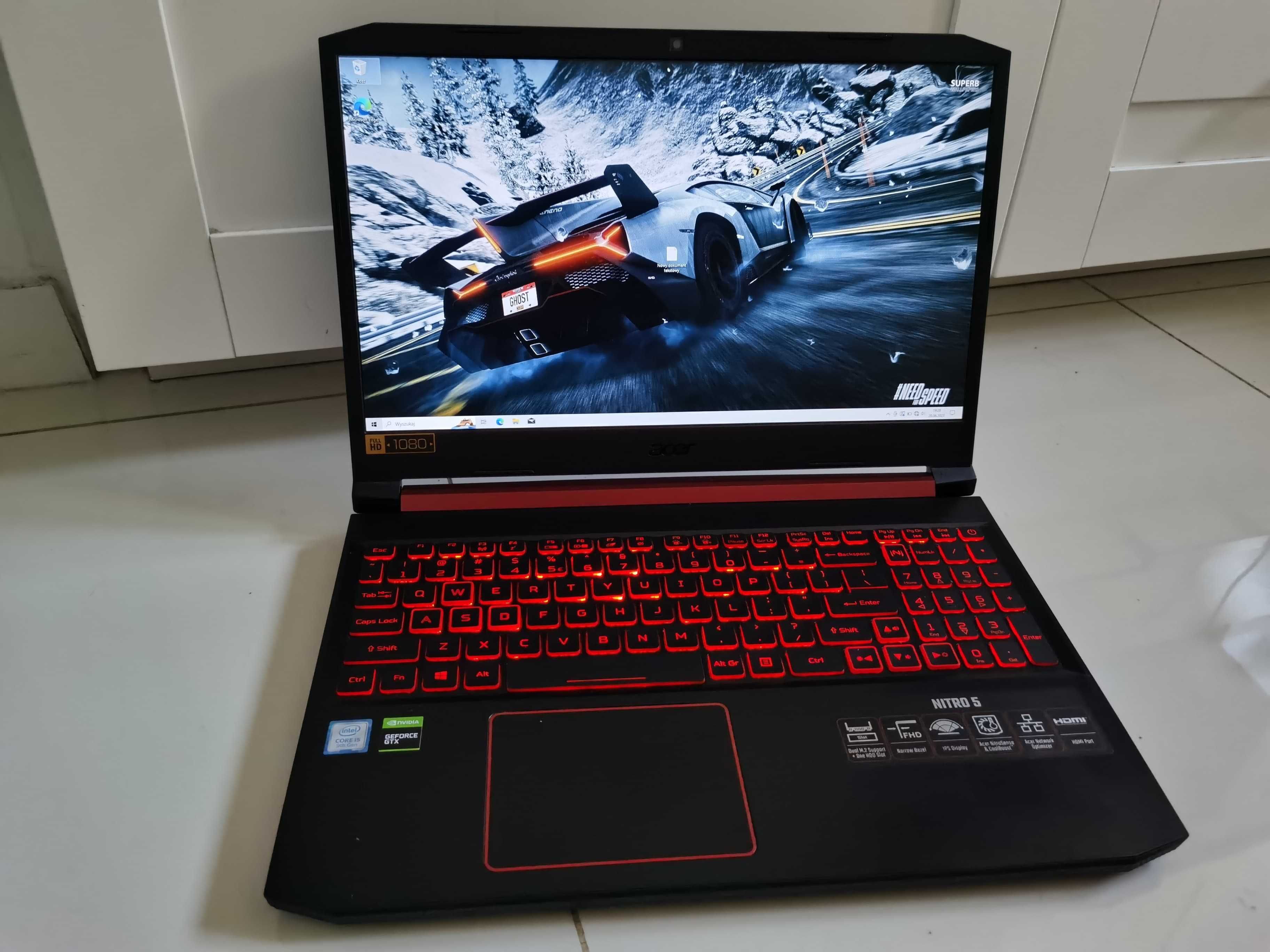 GAMINGOWY LAPTOP ACER Nitro 5-15.6"i5 8X4.10Ghz,16GB/GTX1650-4GB,NVME