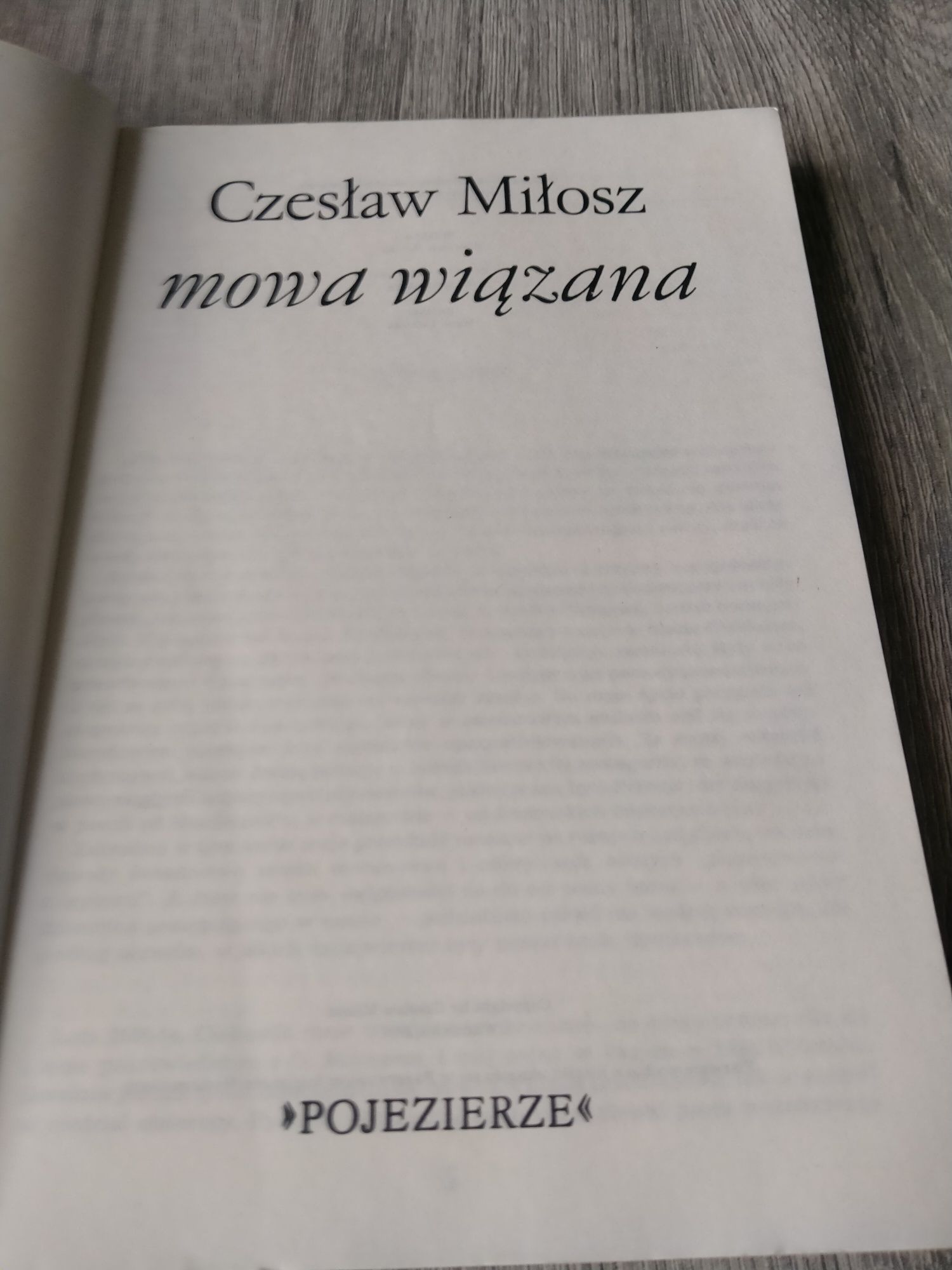 Czesław Miłosz mowa wiązana